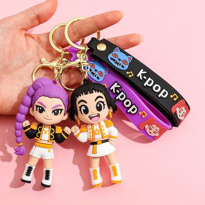Креативный KPOP Брелок Подвеска Охотники на Демонов Маленький Тигр Мультяшный Аниме Монстр Охота Девушка Кольцо для Ключей Украшение для Подвешивания на Сумку Подарок
