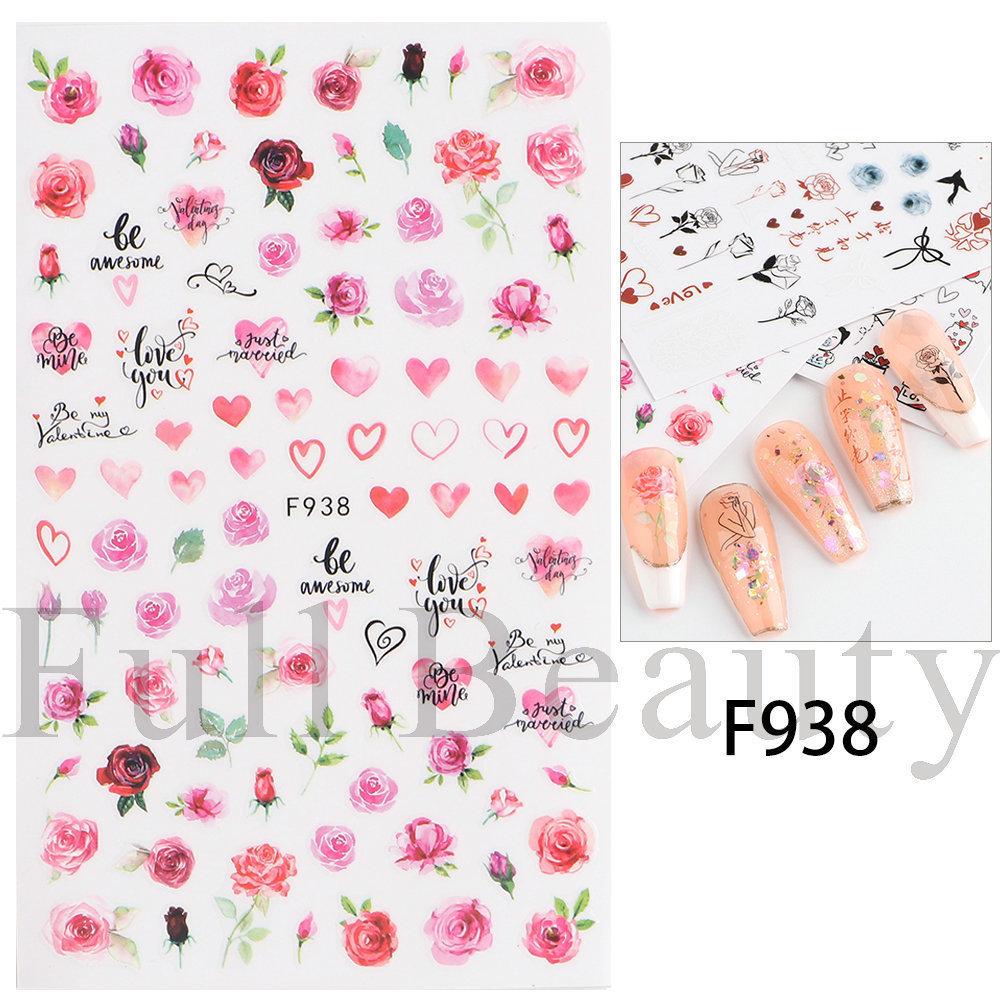 Nail Art Stickers, Romantic Valentine'S Day Love Cartoon Panda Love Adhesive Nail Stickers
