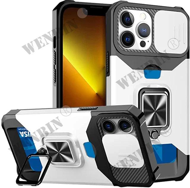 Чехол Для Для Iphone 16 1 14 13 12 11 Pro Max Plus 8 7 Plus XR X SE Слотом Для Карты Военный Кошелек Слайдер Камера Защитный Чехол