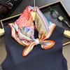 Luxury Brand 100% Natural Silk Scarf Women Design Small Square Shawl Hair Ribbon Headband Fashion Neckerchief Bandana