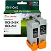 BCI-24 Black and BCI-24 Color Ink Cartridges Compatible for Canon BCI-24 for Canon Pixma IP1500 IP2000 MP130 MultiPass F20 MP360 MP370 MP390 S200