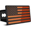 2 Inch Trailer Hitch Cover With American Flag, Heavy Metal Trailer Hitch Cover Fit For 2 Inch Hitch Receivers,3 * 5" Blue/Red/Chrome