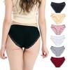 Large Size Lace Sexy Panties for Women Lace Cotton Mid-waist Panties Hip-wrapped Comfortable Underwear