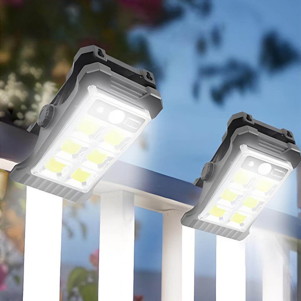 Светодиодный фонарь для кемпинговой палатки с USB-зарядкой, портативный, безопасный, настенный, с зажимом для улицы, на солнечной батарее для патио, забора дома, гаража, двора