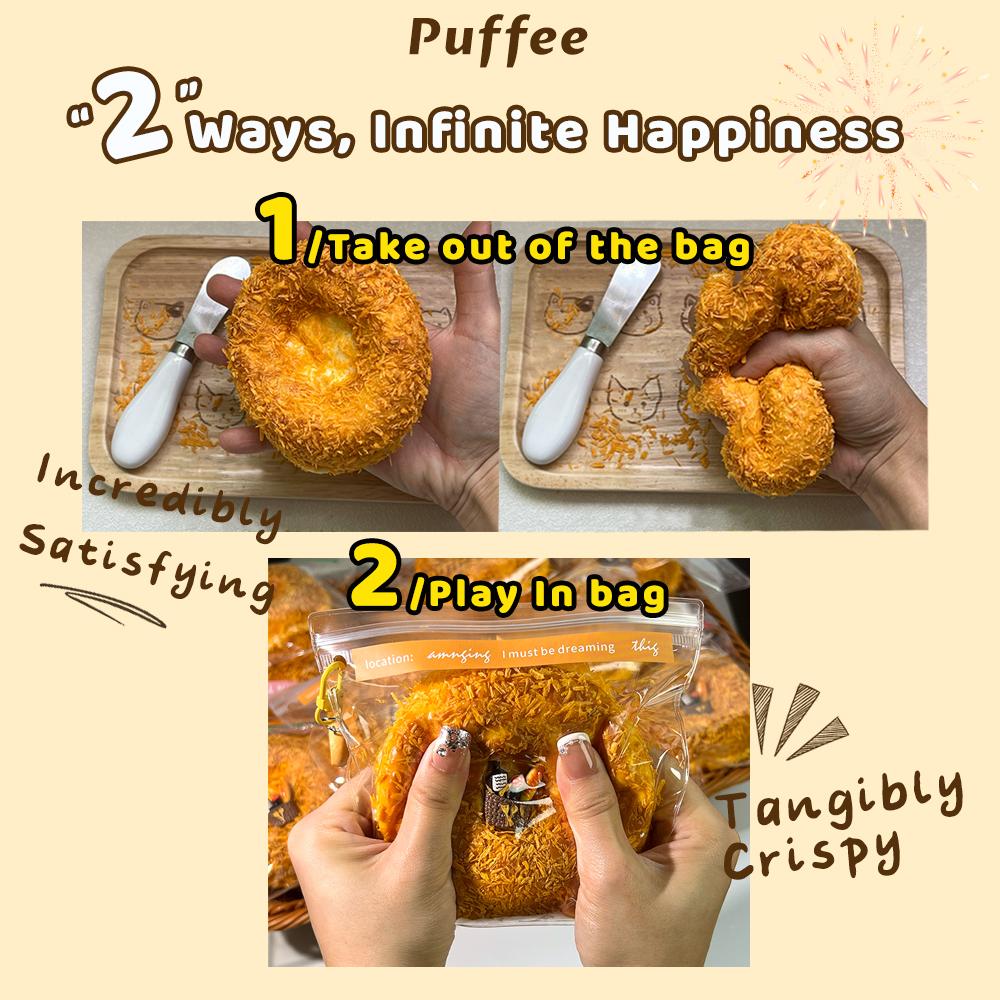 Бейгл Пищевой силикон Сквіші, Кремово-м'яка Липка іграшка, Таба Сквіші, Щаслива гра Щипання хліба, Полуниця, Хрусткий, Хрусткий