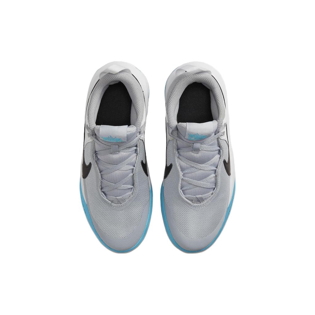 Nike Team Hustle D10 GS Grey Blue Lightning Kids Sneakers White Wolf-Grey Black CW6735-104