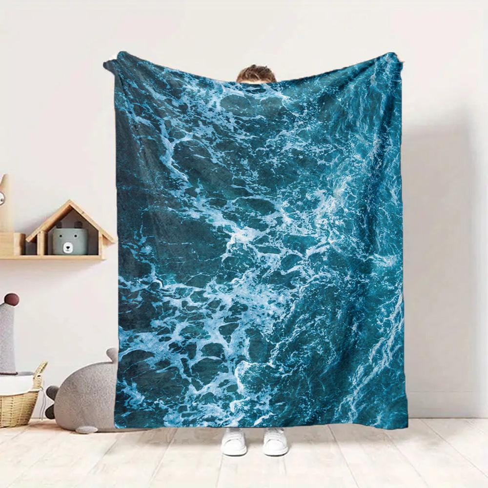 Ocean Waves Flannel Blanket Throw Blanket Soft Warm Sofa Bed Camping Car home Decor Unique Christmas Gift C930518