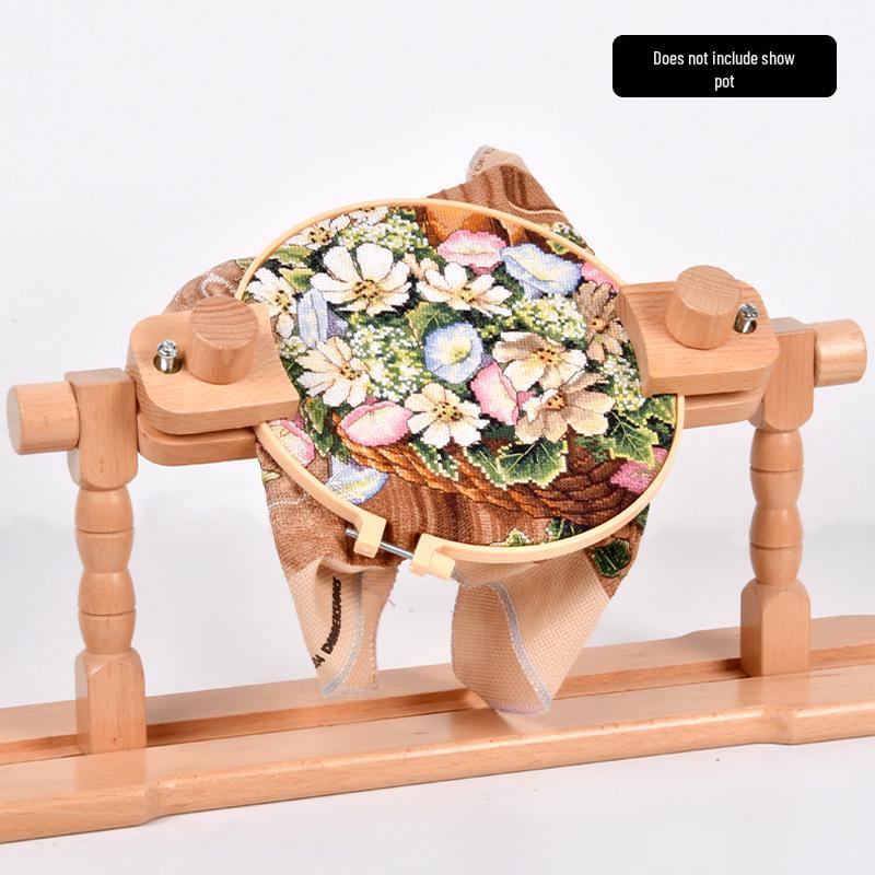 Регулируемая деревянная рама для вышивания из бука: Многофункциональная пяльца для вышивки крестом с зажимом для фиксации натяжения