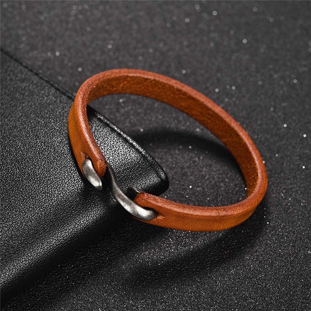 Simple Gift For Men Women Boyfriend Vintage Bangles Wristband Leather Hook Bracelet Bracelets