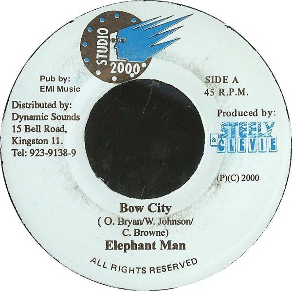 7inch Record ELEPHANT MAN / POWERMAN - Bow City / Nuh Easy Fi Get NONE Studio 2000 2000 Jamaica Reggae, Ska & Dub Used