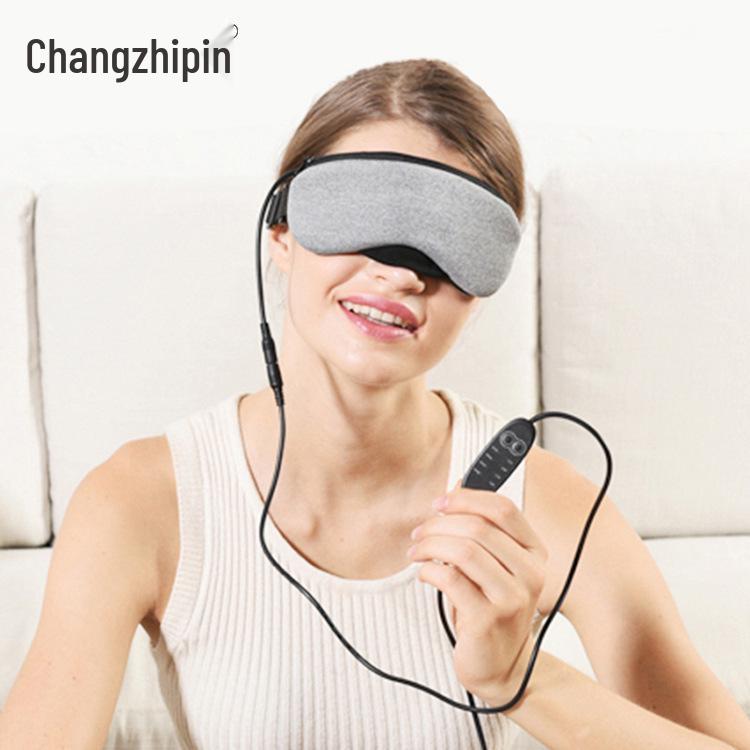 Changzhi USB-нагреваемая кожаная маска для глаз с горячими/холодными компрессами - Мультяшный дизайн, Блокировка света и Защита макияжа от прилипания
