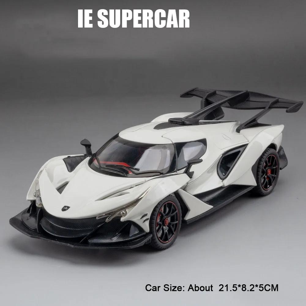 1:Масштаб 1:24 Модель игрушечного суперкара Apollo IE EVO Звук Свет Оттяни назад Сплав Литье под давлением Открывающиеся двери Модели Украшение для дома для детей