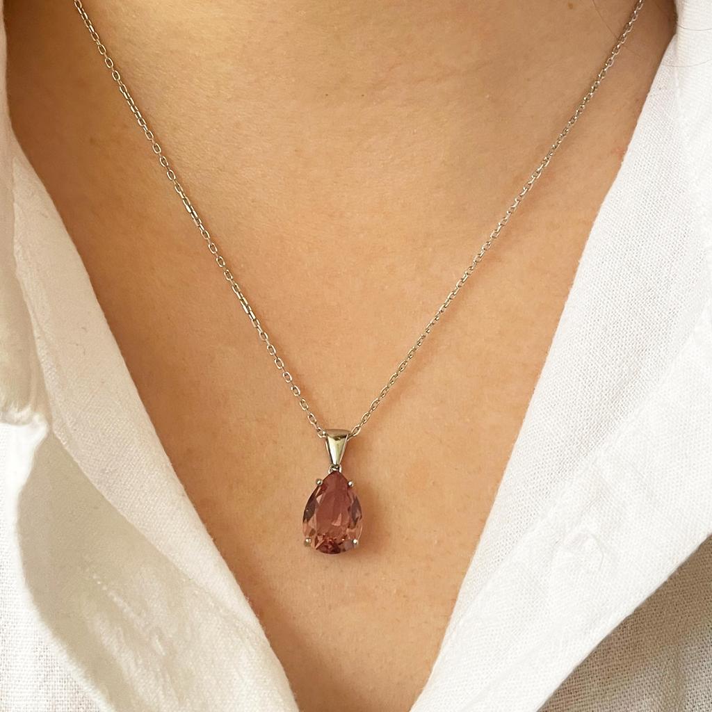 Ожерелье из зултанитового камня, кулон из камня, меняющий цвет, серебряное колье, колье из султанита, колье для женщин