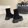 Fashion Vintage Platform Increase Women Ankle Boots Fashion Slip On Shoes Autumn Winter British Style Ladies Elegant Short Booties