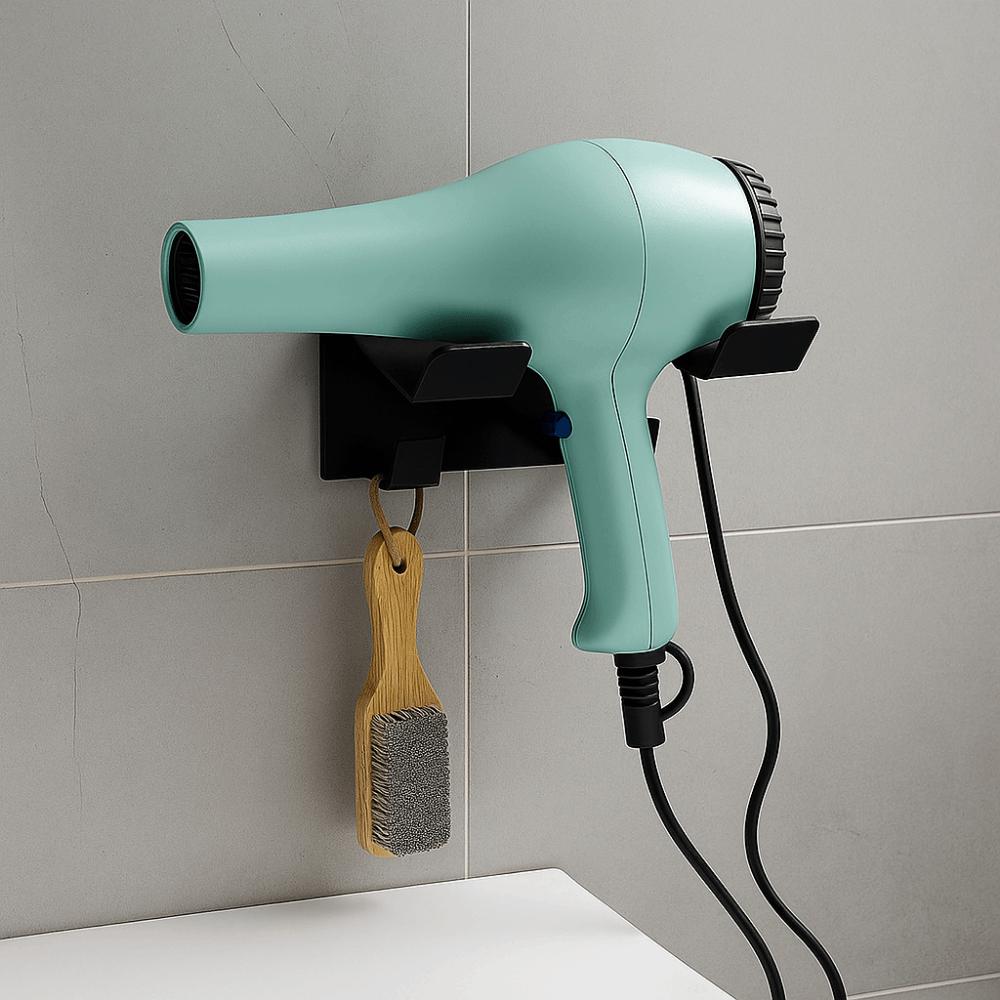 Настенная полка для хранения фена, водонепроницаемая подставка для фена, простой металлический кронштейн для хранения, салон