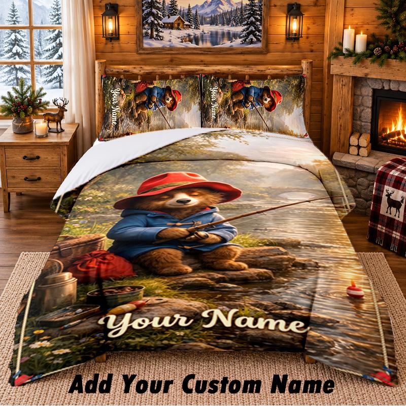 Paddington Custom Name 3Pcs Bedding Set 1 Bed Sheet 2 Pillowcases Bedroom Home Decor