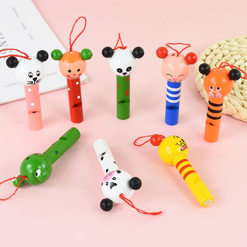 16 шт. деревянных мини-свистков в виде милых животных для детей, сувениров на день рождения, игрушки для мальчиков и девочек, наполнитель для пиньяты, подарочный пакет, призы для класса