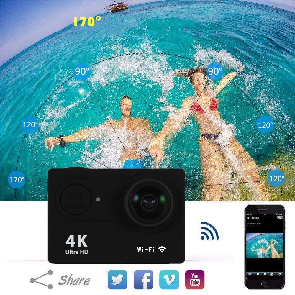 Спортивная камера Беспроводная WiFi Новая Мини Интеллектуальная HD Уличная Водонепроницаемая Камера 4K Sports DV