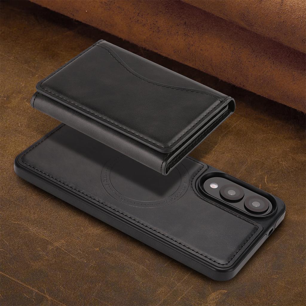 Магнитный чехол-кошелек 2-в-1 для серии Samsung S24-25, противоударный и с RFID-блокировкой, отделение для 9 карт и подставка