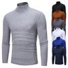 Autumn Winter Men's High Neck T-shirt Slim Fit High Elastic Long Sleeve Men's Clothing Casual Breathable Pullover Bottoming Shirt