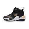 Li Ning Kids Mid-Top Sports Non-Slip Shock Absorbing Wear-Resistant Breathable Casual Shoes Kids Shoes Black Gold YKNS138-3