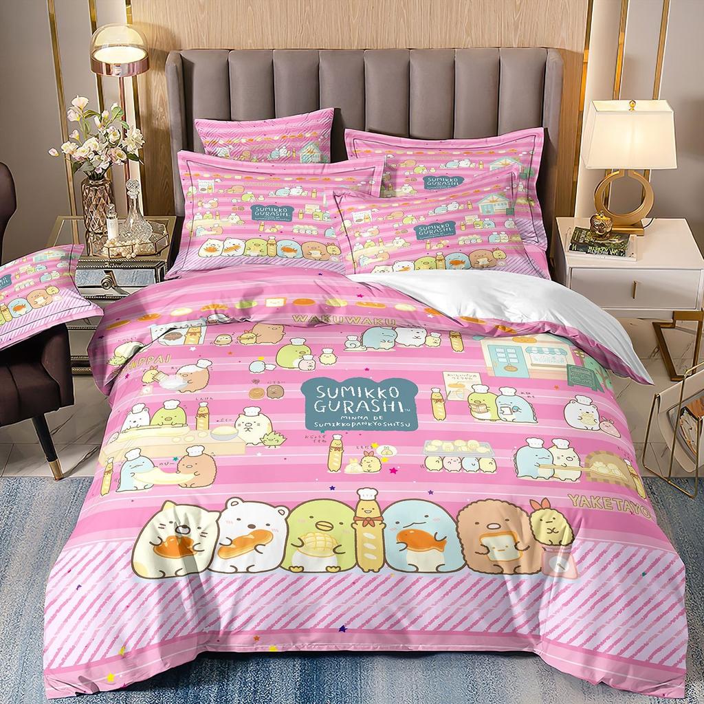 Японский мультфильм Sumikko Gurashi Аниме Постельное белье Каваий Милый Sumikkogurashis Пододеяльник Покрывало Наволочка Квин Кинг