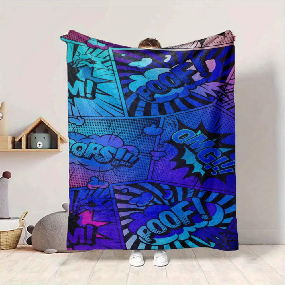 1PC Comic Book, Pop Art Print Blanket, Soft Throw Blanket - Warm & Cozy for Couch, Bed, Office, and Travel yy250912226