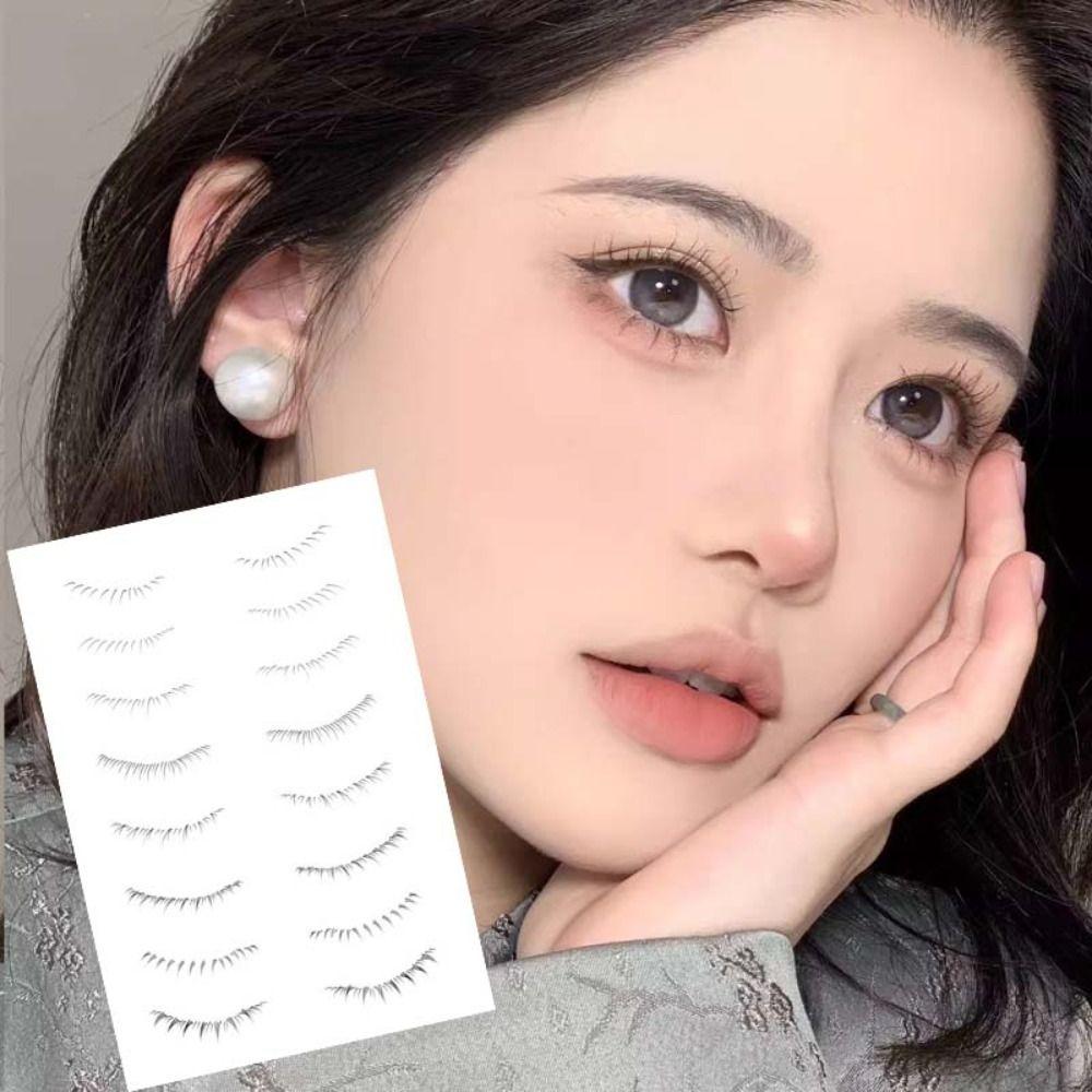 4/8 Pair 3D False Eyelashes Tattoo Under Eye Transfer lashes Decals Beauty