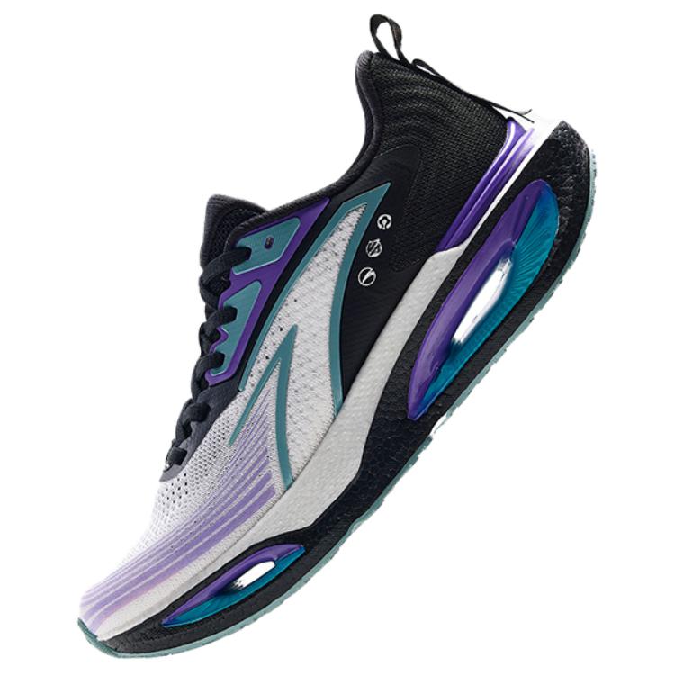 Anta Wormhole Commuting Versatile Running Shoes Fabric Shock Absorption Wear Resistant Low Top Sneakers Men Sneakers Gray Purple 112535543R-6