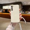 Чехол-бампер с ремешком через плечо из жидкого силикона для Samsung Galaxy S23 FE S25 Edge S26 S24 Ultra A17 A57 A37 A55 A56 A16 5G