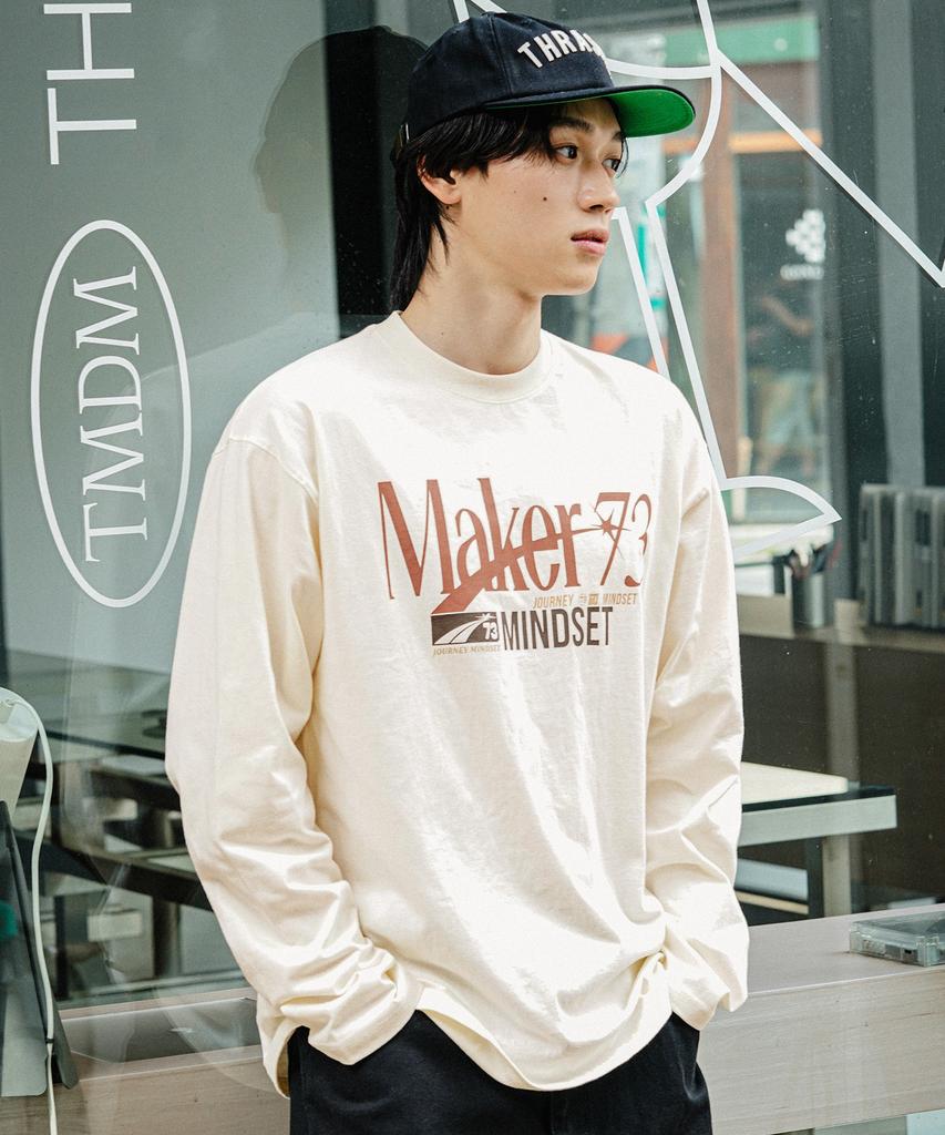 JEMUT Maker Line Long Sleeve T-Shirt Cream Jilt2652