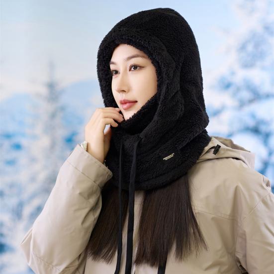 Женская зимняя шапка-балаклава с защитой лица, толстая, теплая, флисовая, ветрозащитная, для езды на велосипеде, регулируемая, полная