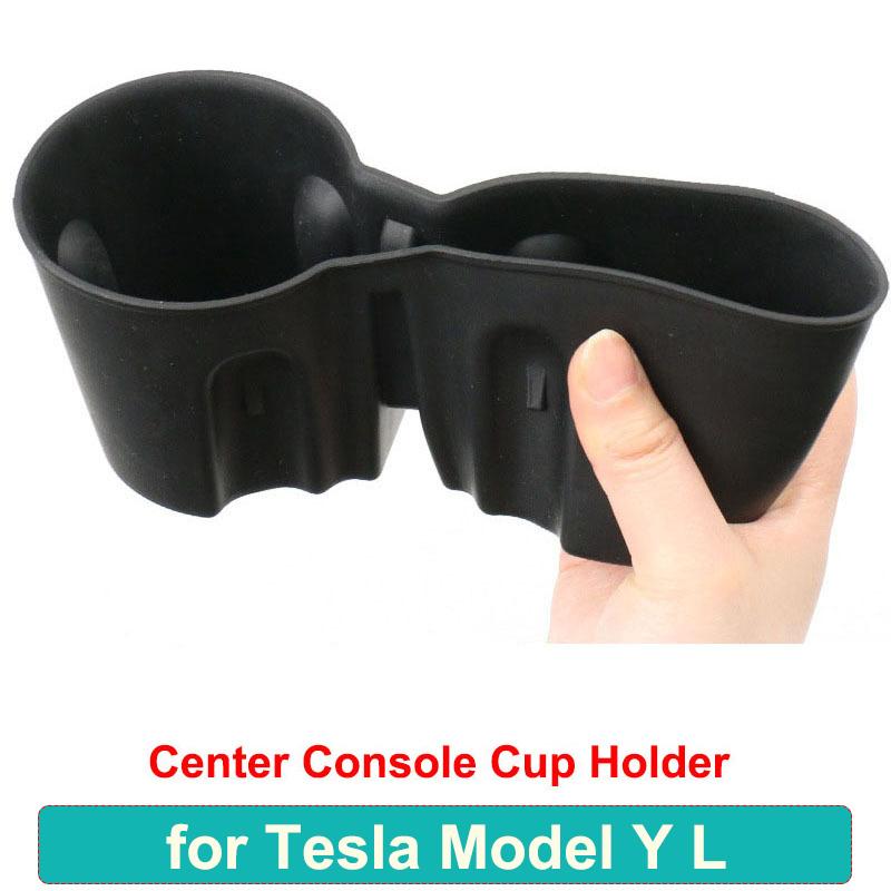 For Tesla Model Y L 2026 Water Cup Holder Insert Model Y Standard Juniper Central Console Organizer YL TPE Bottle Storage Box