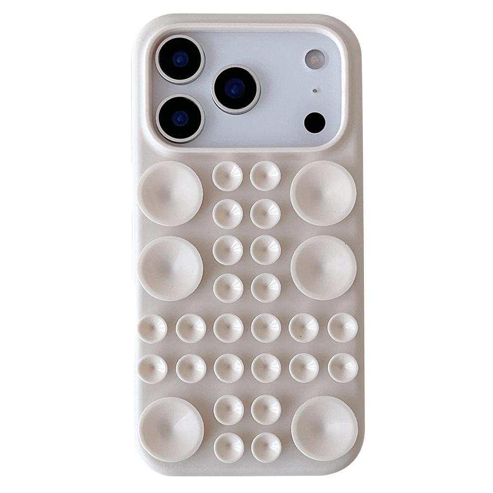 For iPhone 17 Pro Max Case Suction Cup Silicone Phone Cover with Fabric Lining