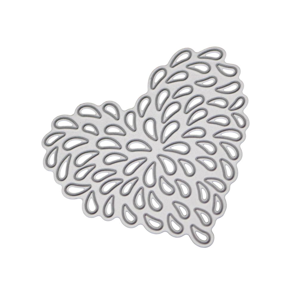 Рамка Raindrop Love из металла, серебристый трафарет, тиснение, резка, штампы для скрапбукинга, изготовление открыток из бумаги