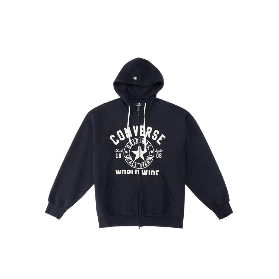 Converse Толстовки Унисекс Черные С Капюшоном Умеренные Кардиганы UCJ441-023