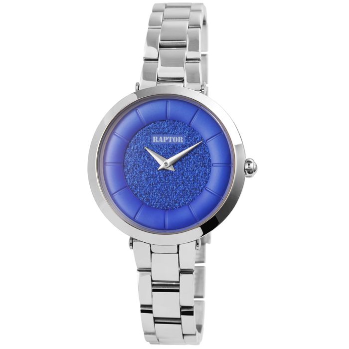 Montre - RAPTOR - Phyllis - Cadran bleu - Boîtier 35 mm - Bracelet acier inoxydable