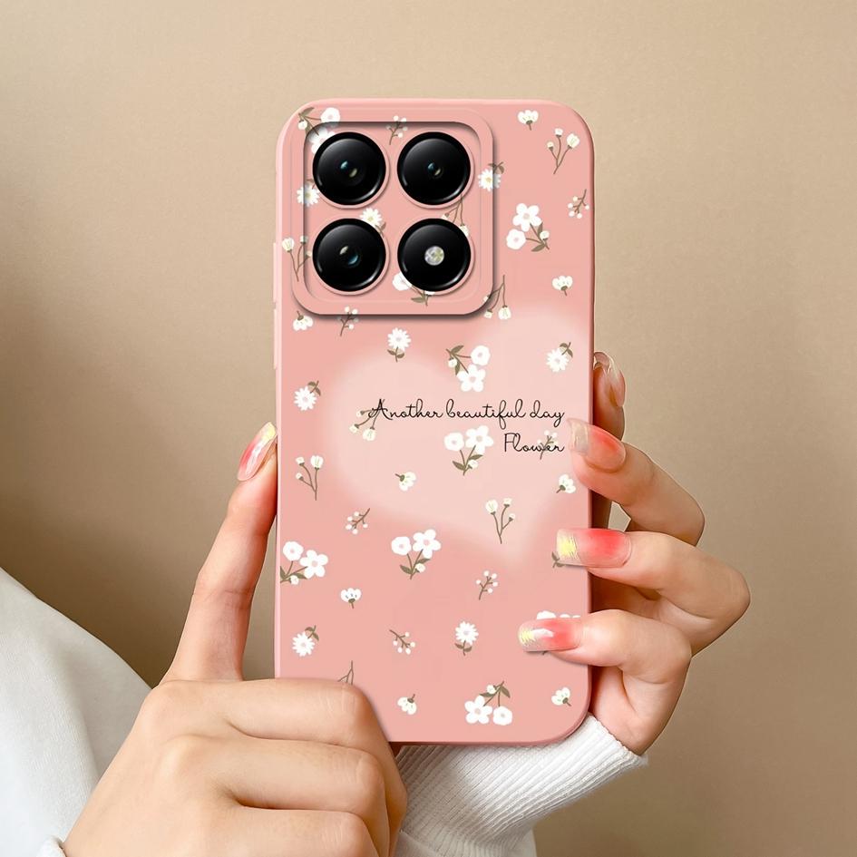 Мягкие новые чехлы для Xiaomi 14T 15 Pro Capa Pretty Cloud Flowers стильный стиль защитный жидкий силикон прочный анти-падение для Xiaomi Shell задние крышки