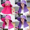 Summer Wide Brim Sun Hat For Women With Neck Coverage In Light Pink Cotton For Outdoor Work