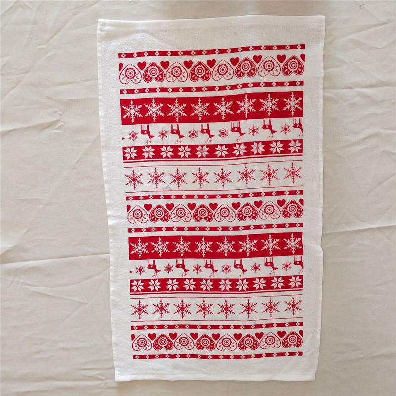 1 шт. Рождественская серия Печатное хлопковое кухонное полотенце Кухонное полотенце Инструмент для уборки Декор для рождественской вечеринки Подарок
