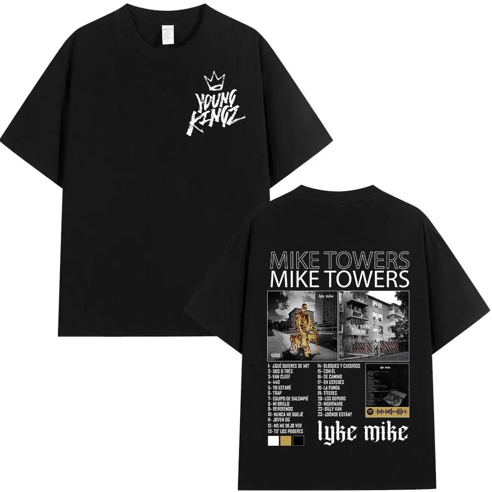 Rapper Myke Towers Graphic T-shirts Men Women Fashion Hip Hop Oversized T Shirt Comfort Cotton Short Sleeve T-shirt Streetwear