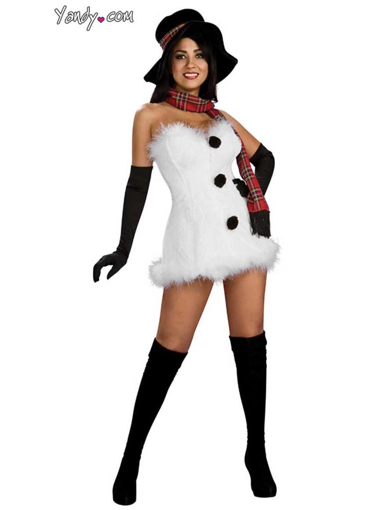 Европейские и американские рождественские костюмы: Очаровательные белые пушистые костюмы снеговиков для пар, идеально подходящие для праздничных вечеринок