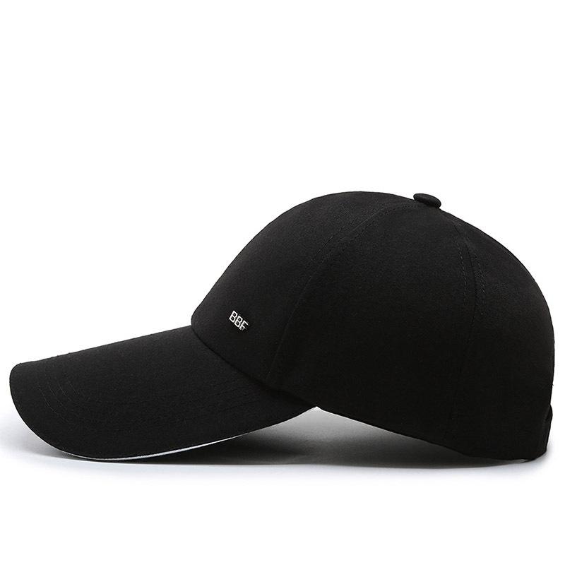 Hat Spring and Autumn Men's Cotton Polyester Good Canvas Sandwich Baseball Cap Extended Brim Iron Label Fishing Cap Shade Cap