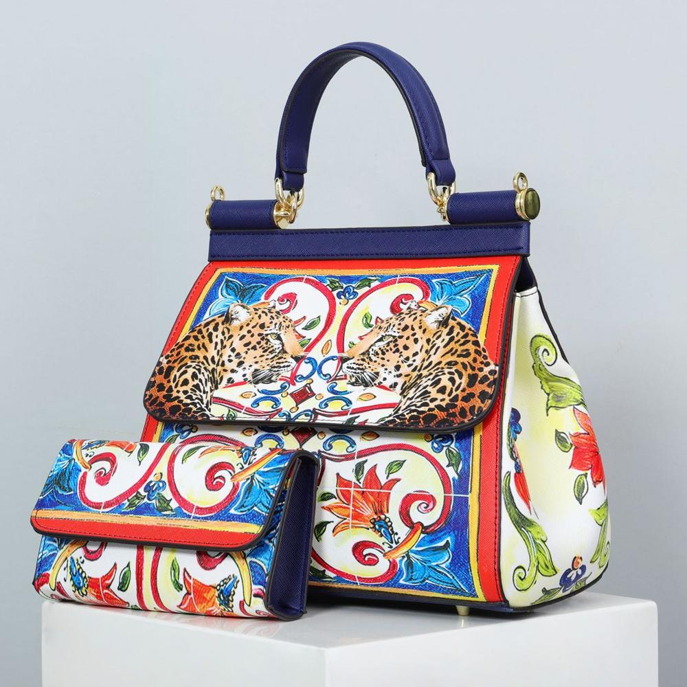 Женские сумки Кожа Винтаж Живопись Искусство Кошелек Сумки Девушка Сумка на плечо Кросс-боди Сумка-мессенджер Женские тоуты Стиль Braccialini