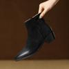 2024 Autumn New Retro Women Boots Genuine Leather Ankle Boots Modern Boots Pointed Toe Leather Shoes Western Boots Chelsea Boots