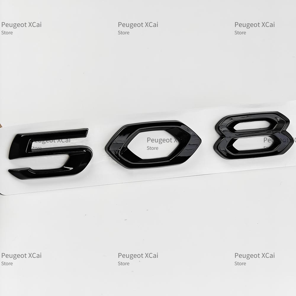 New 3D Car Hood Front Bonnet Grill Trunk Rear Number Emblem Sticker Suitable for Peugeot 408 508 508L 4008 5008 Car Accessories