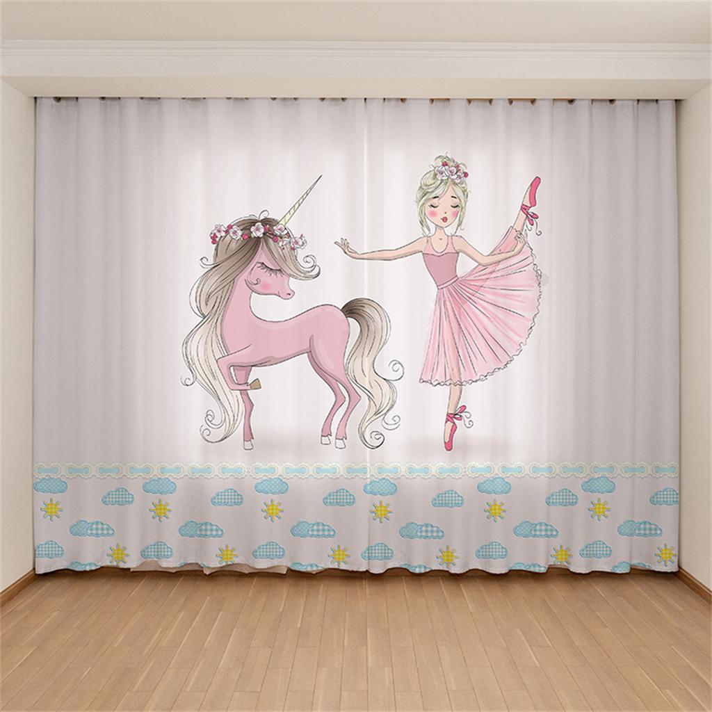 Charming Pink Star Moon Ballet Dancing Girl Digital Drape for Livingroom Space Bedchamber Princess Children ' s Space HouseholdDecoration