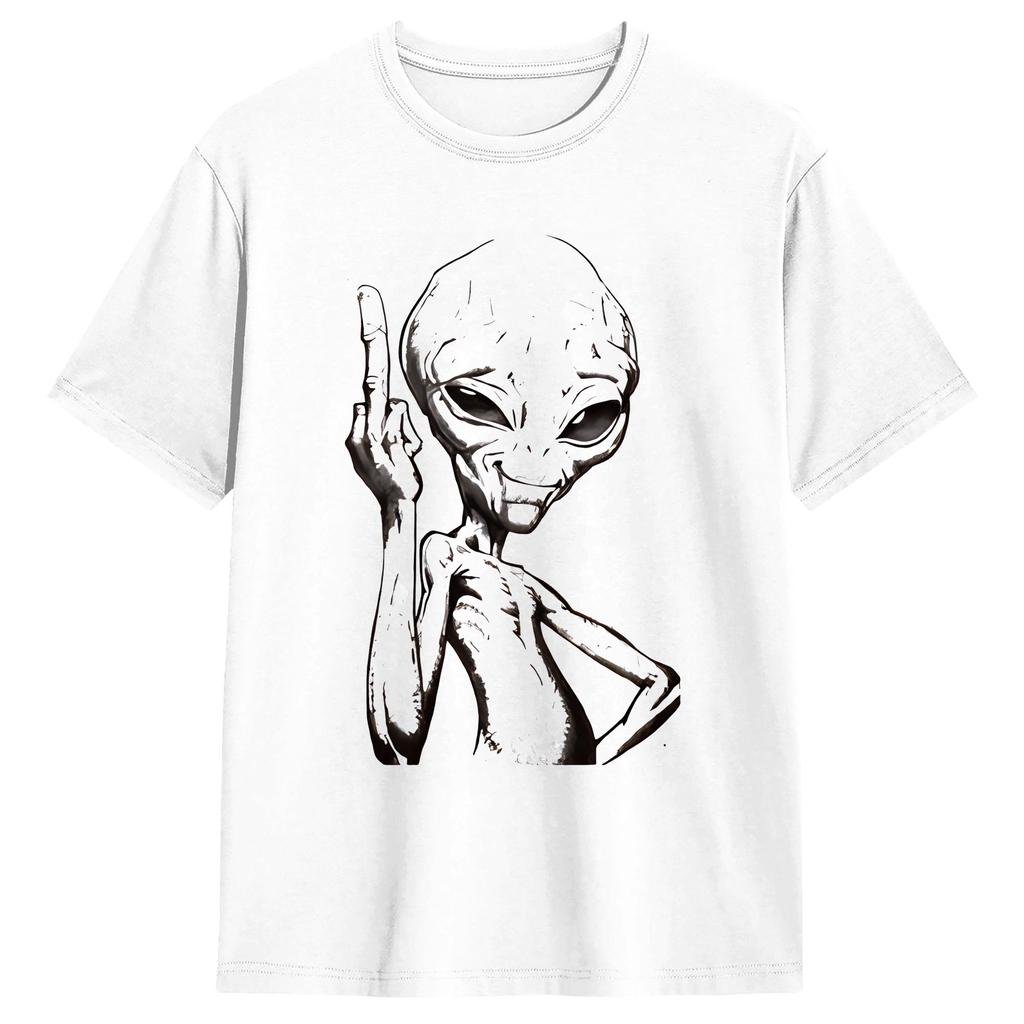 Unisex Tshirt Ufo We Come In Space Alien Funny Pure Cotton Tee Shirt Short Sleeve T Shirt O Neck Tops Unique