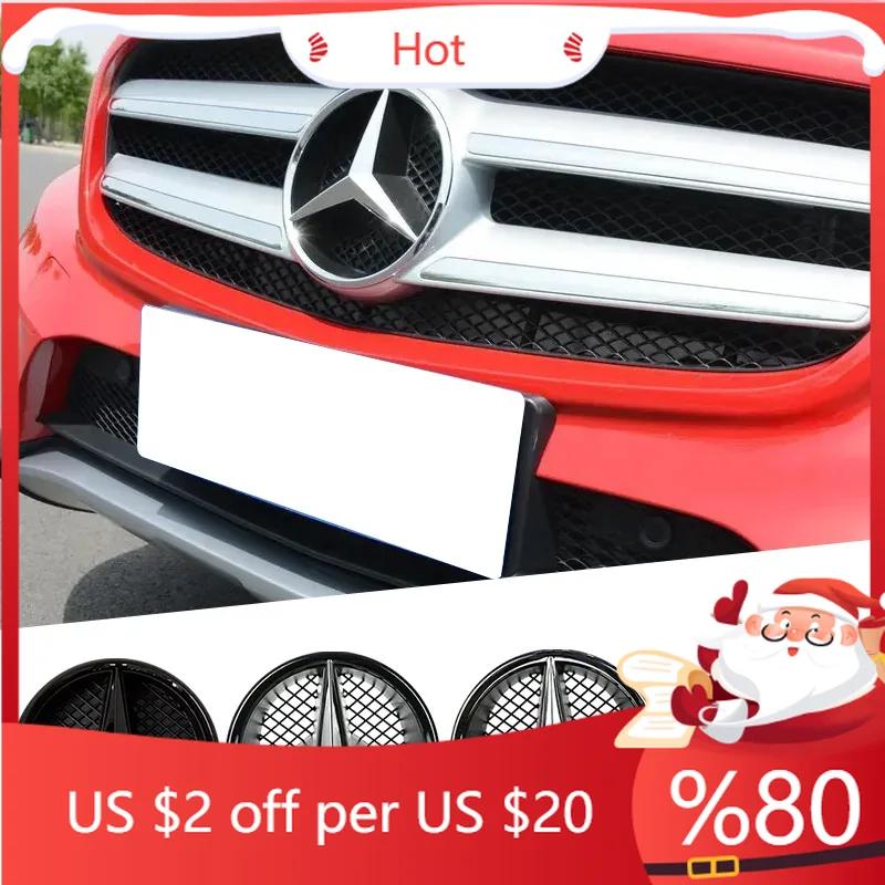 VFOMP1 2025 Hot 3D Car Grill Emblem Star Badge Front Grill Logo For Mercedes Benz W204 W205 W213 X253 A B C E S CLA GLB GLC GLE GLS Acc