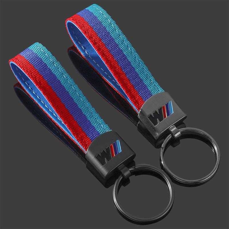 For BMW M Performance E46 E90 E60 F10 F30 E39 E36 F20 E87 G30 E92 E91 X5 3D Metal Keyring Leather Car Keychain Key Chain Rings knpc33